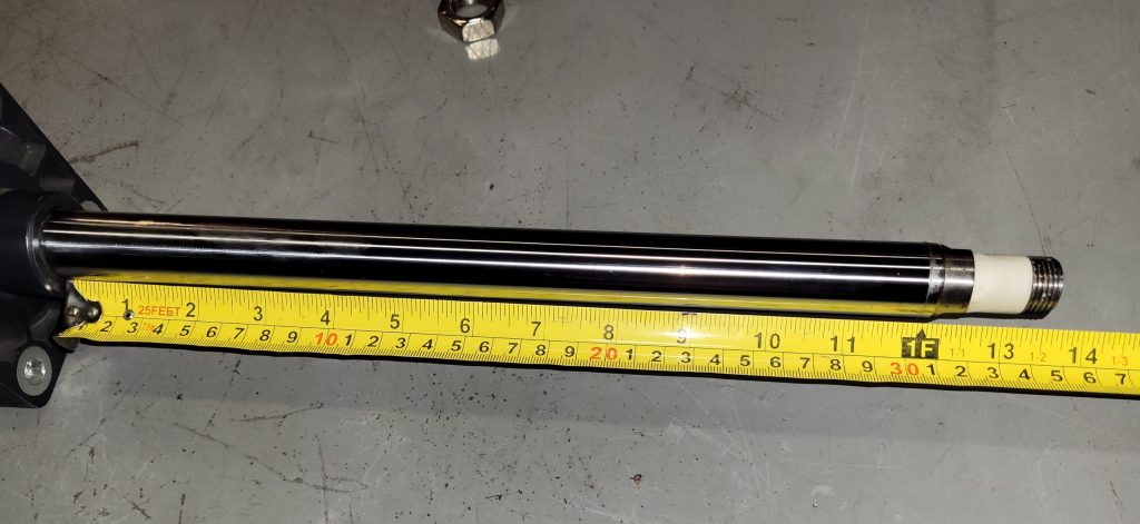 Measuring the extended length of a hydraulic cylinder rod